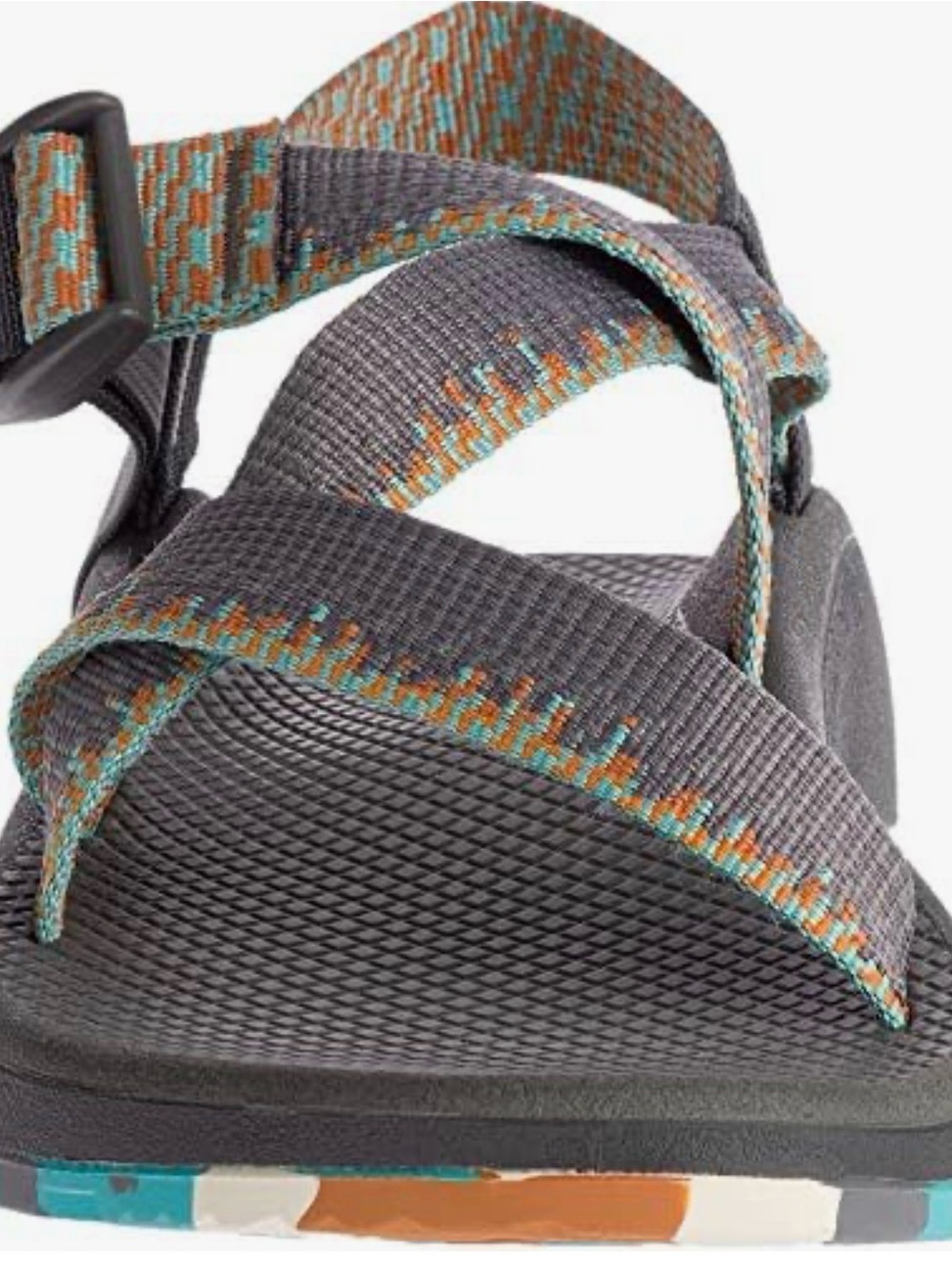 Chaco Men's Gray Sandals with Teal and Cream Accents